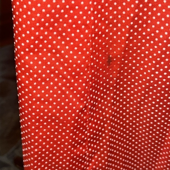 Vintage 60s, 70s Red and White Dotted Ruffle Dress Prairie Style Size Med? - Picture 6 of 6
